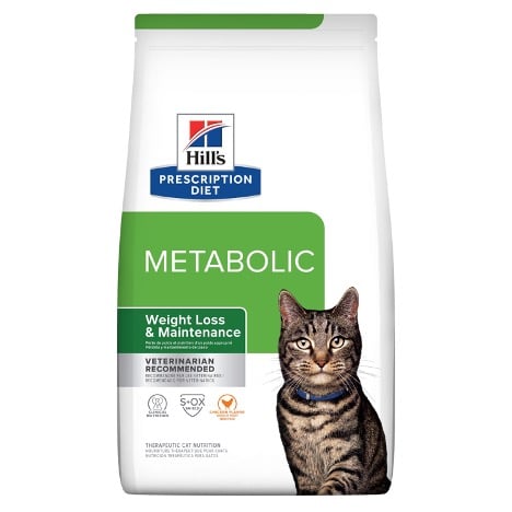 Empaque alimento Hill's Prescription Diet Metabolic para gatos.